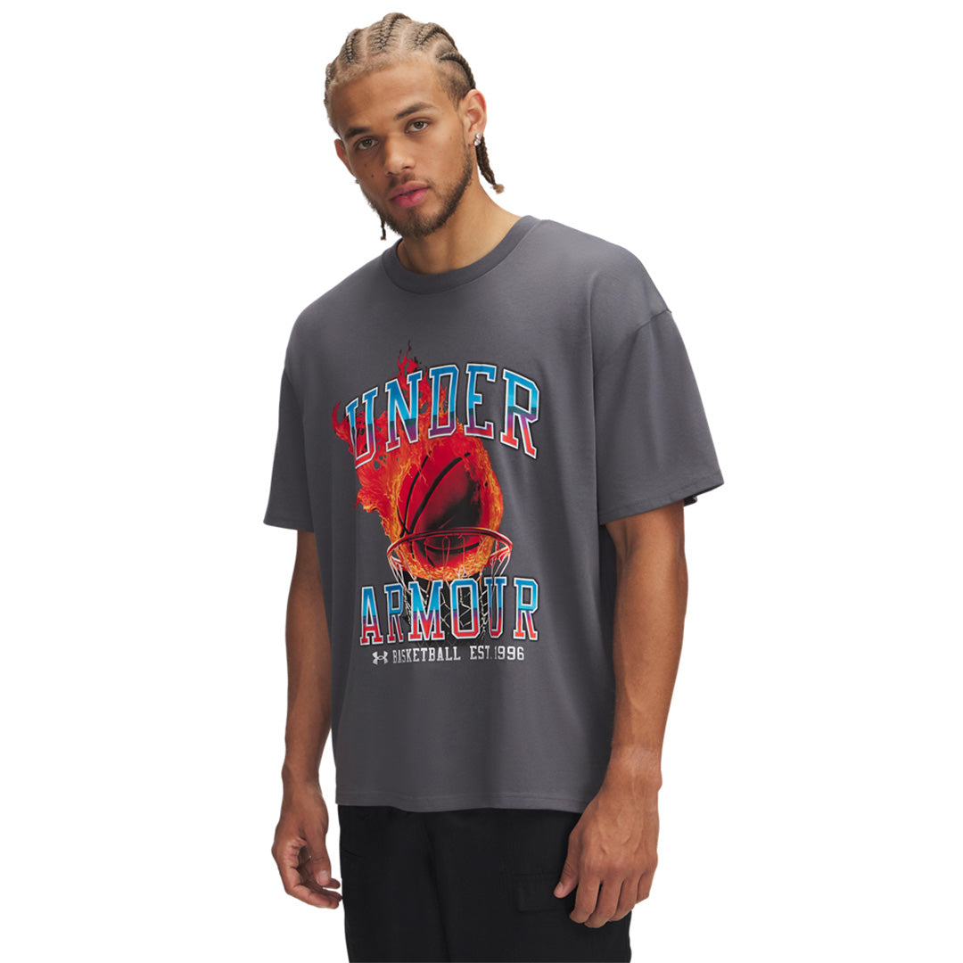 Under Armour Men Heavyweight Hoops Retro Short Sleeve  | 1390192-025