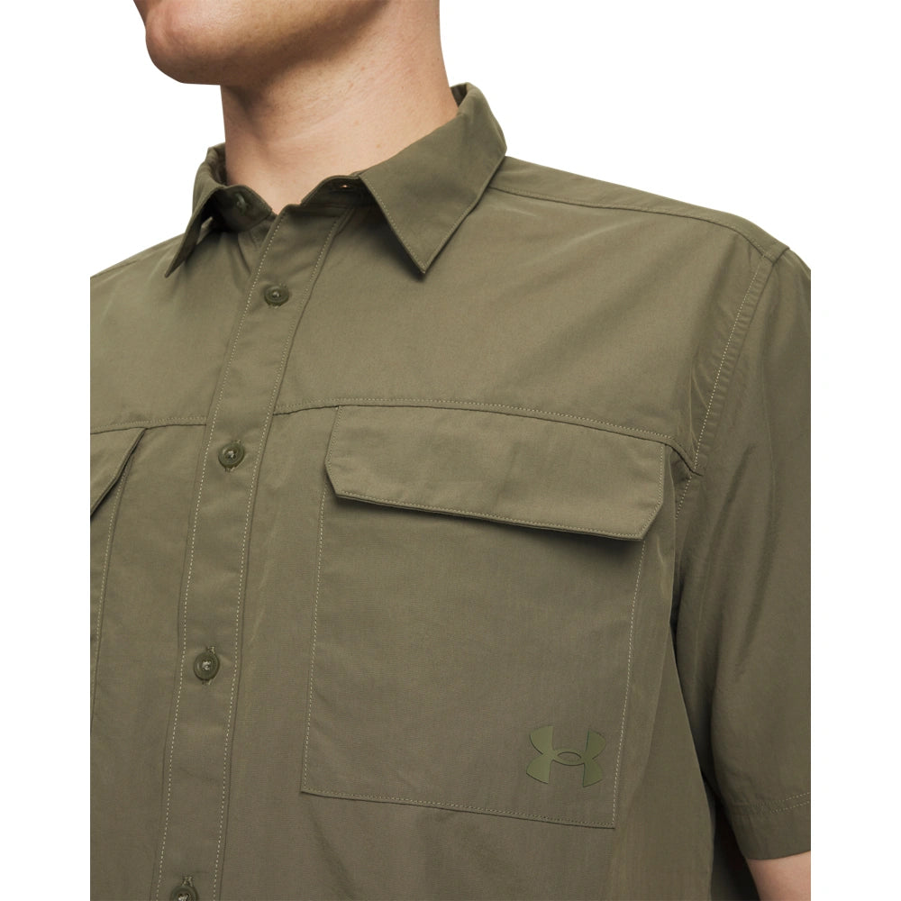 UA Men Explor Woven Solid Short Sleeve | 6009204