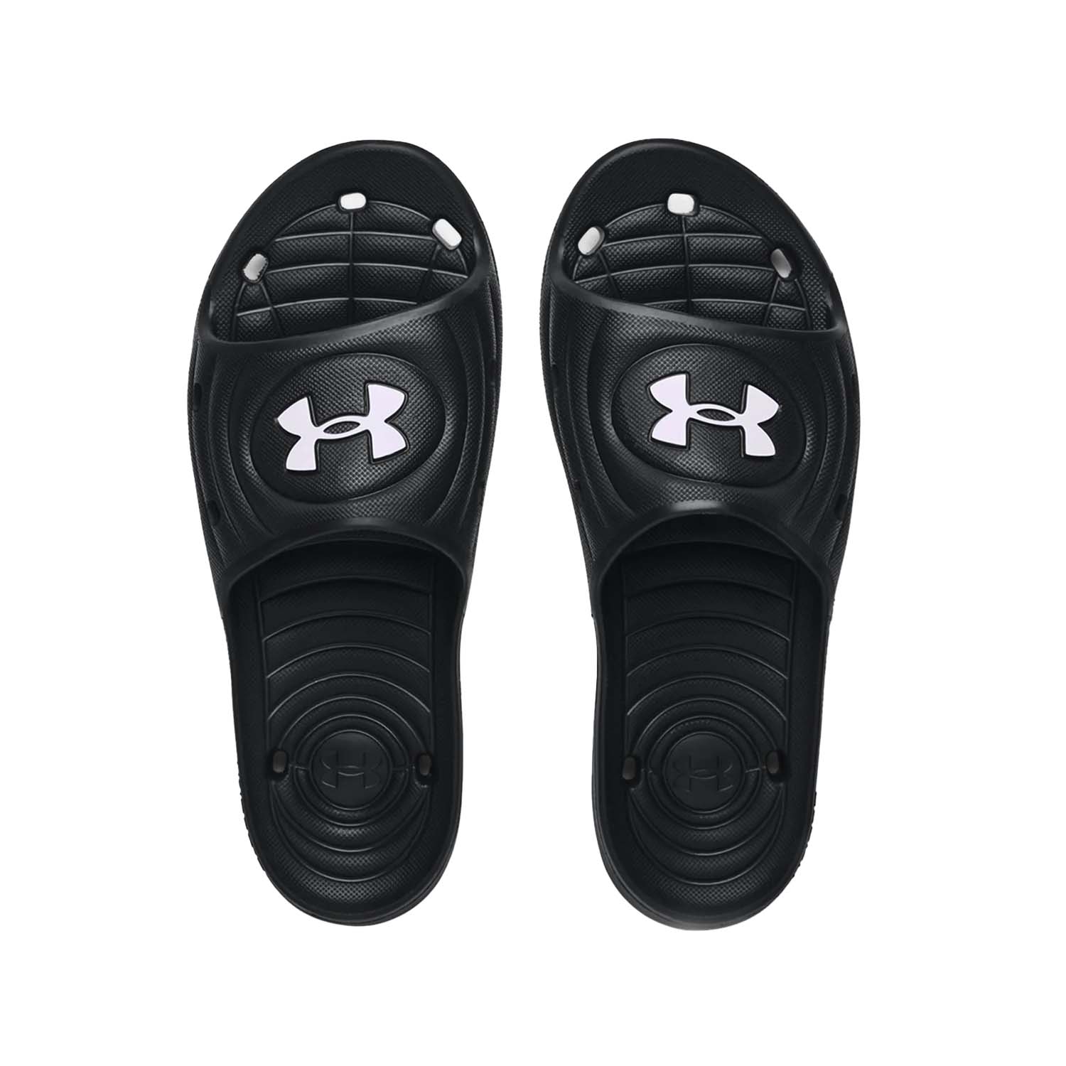 UNDER ARMOUR Men's Locker IV Slides - BLACK/WHITE