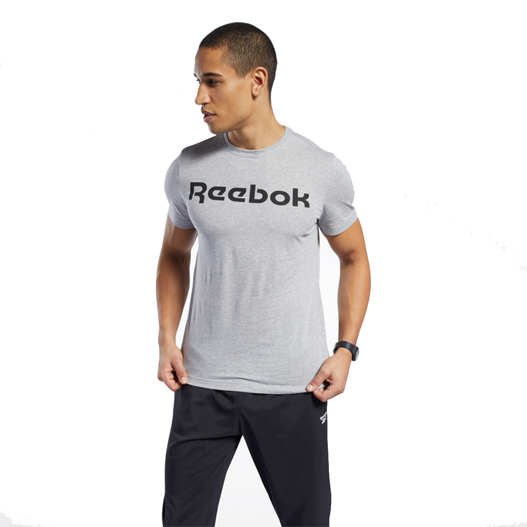 Reebok Identity Big Logo T-Shirt in Medium Grey Heather